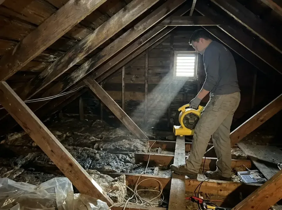 attic-water-damage-drying-proc-007 — frequently asked questions, Emergency Water Extraction & 24/7 Flood Response in Scherer…
